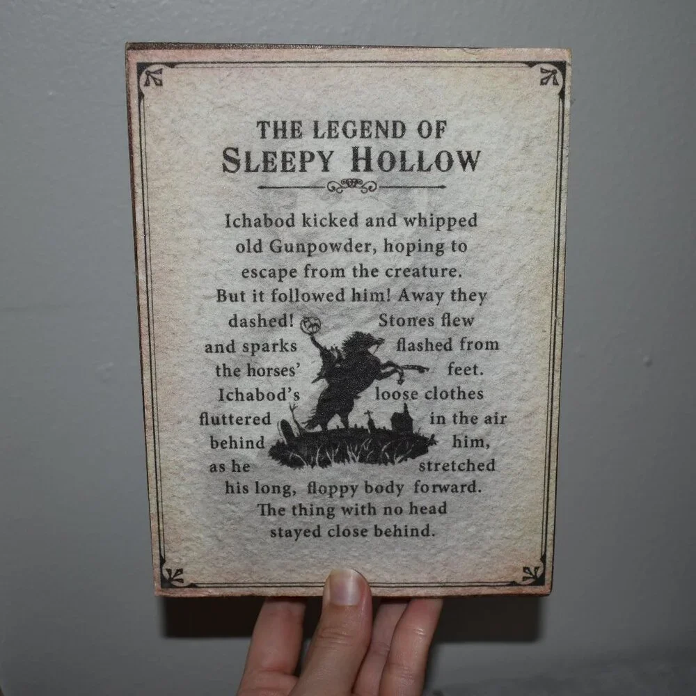 The Legend Of Sleepy Hollow Headless Horseman Plaque Sign Gothic Halloween Decor